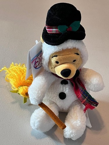 Mini muñeco de nieve Winnie The Pooh peluche The Disney Store 8" mini bolsa de frijoles juguete con etiquetas - Imagen 4 de 11
