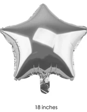 10 Pcs 18 inch Large Silver Star Foil Balloons Helium Party Birthday Quantity 10