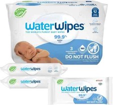 WaterWipes Plastic-Free Original Baby Wipes, 99.9 Water Based Wipes, Unscented