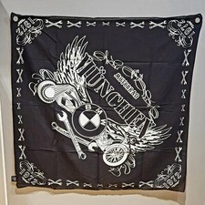 Halstuch BMW Motorrad Zentrum München 1972 schwarz/weiß scarf black Baumwolle