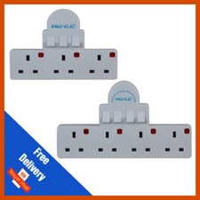 SWITCHED SOCKET ADAPTER EXTENDER 13AMP WALL SOCKET EXTENSION PLUG SOCKET 4 GANG