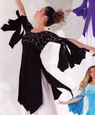NWOT Praise Velvet Overdress Liturgical Church Flyers Dance Black Womens Plus
