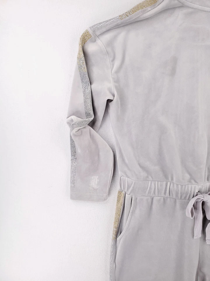 Juicy Couture Jumpsuit Womens Large Gray Velour 25th Limited Edition Bodysuit - Image 4 of 4