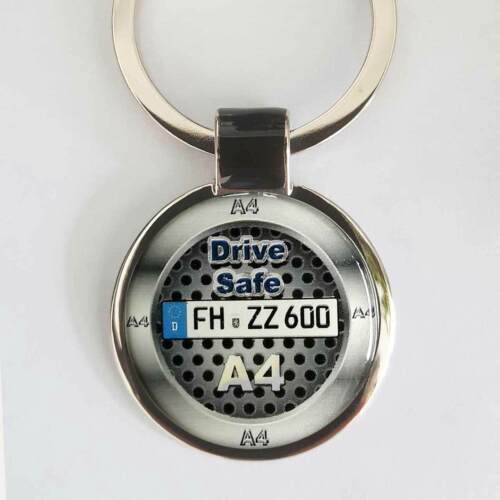 Audi A4 Drive Safe Kennzeichen Schlüsselanhänger 3D Beschichtung & Textgravur - Bild 1 von 3