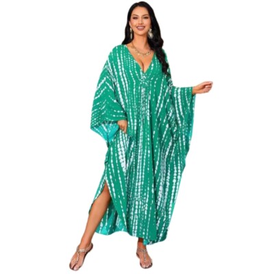 Lightweight Cotton Kaftan Dress Fashion Gown Robe Long Dress for Beach Outings