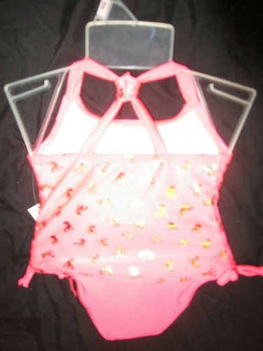 Girls Two Piece Pink Gold Unicorn Swimsuit Bathing Suit Swimwear 12M - 第 2/3 張圖片