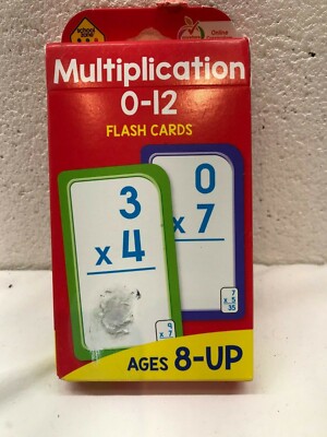 School Zone Multiplication 0-12 Flash Cards  Joan Hoffman 56 cards Children Math