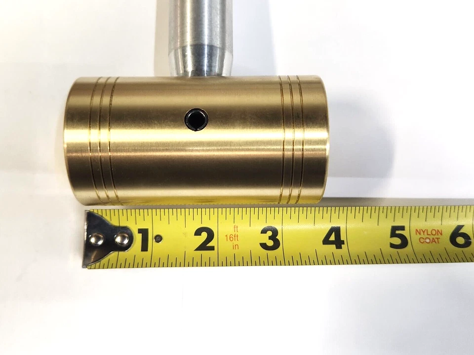 3 POUND  BRASS HAMMER* KNURLED 1" SOLID ALUMINUM 7-1/2" HANDLE*MADE IN USA* - Image 3 of 4