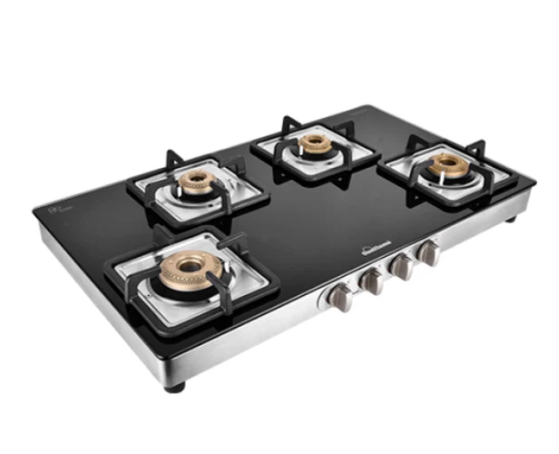 Sunflame LPG STOVE GT 4B AURA SS AI Black Color Best Gift