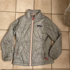 Patagonia Kids Nano Puff Diamond Quilt Jacket Drifter Grey 68006 Girls Medium 10