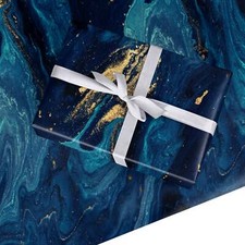 Blue Lagoon Marble Wrapping Paper Gift Wrap