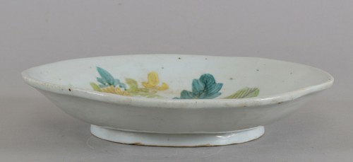 Chinesischer Hahn Teller oder Schale chinesisches Porzellan späte Qing / Republik Periode - Bild 6 von 12