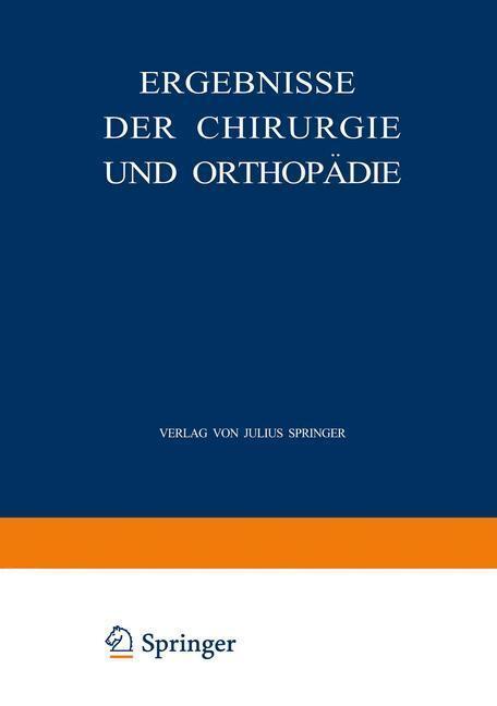 Thumbnail - Ergebnisse Der Chirurgie Und Orthopädie | Buch | 9783642893636