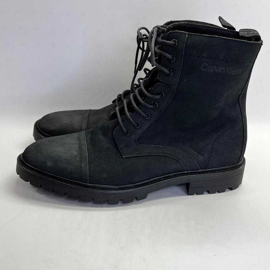 Botas con cordones Lorenzo de Calvin Klein para hombre talla 10 en negro con parte superior de cuero Foto 4 de 4