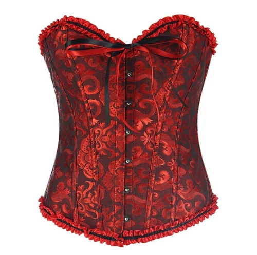 Neu Sexy Top Dessous Burlesque Corsage Vollbrust Korsett Korsage Damen Corset - Bild 8 von 33