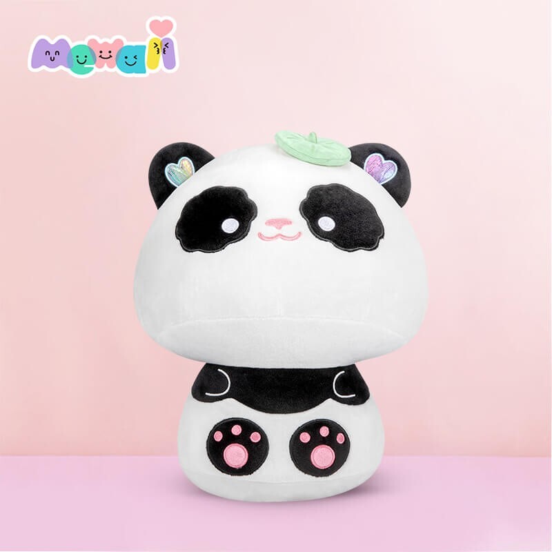 Mewaii 14'' Soft Panda Mushroom Stuffed Animal Plush Pillow