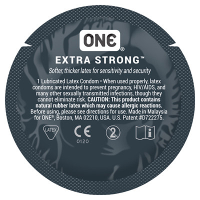 ONE Extra Strength, Strong Lubricated Bulk Latex Condoms + Silver Pocket Case