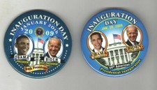  Barack OBAMA 2 pin 2009 Inauguration pinback #6 Joe BIDEN