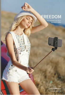K07 Bluetooth Extendable Selfie Stick with Integrated Tripod - Detachable Button