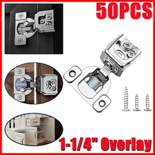 50-Pack 1-1/4"Overlay Soft Close Face Frame 105° Compact Cabinet Hinges Handware