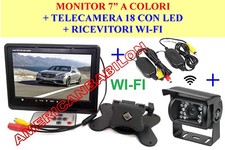 KIT RETROMARCIA WIRELESS MONITOR 7" POLLICI + TELECAMERA 18 LED CAMPER CAMION DS