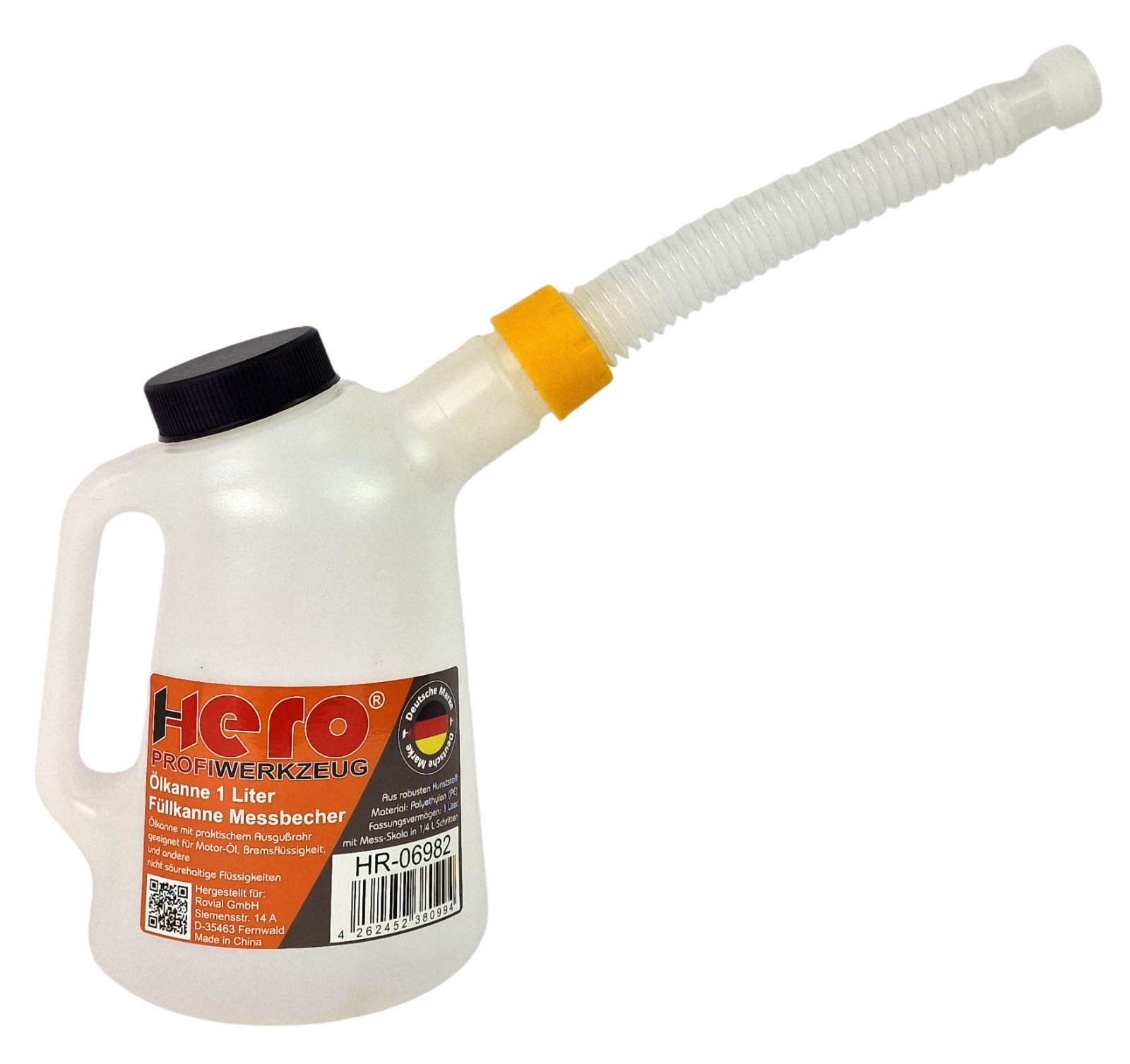 Füllkanne Ölkanne Messkanne 1 Liter Wasserkanne Kfz Messbecher Kunststoff HERO
