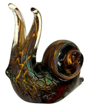 Art Glass Snail Paperweight Figurine