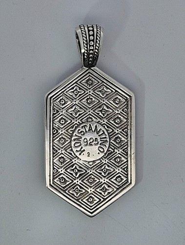 kONSTANTINO Sterling Silver Poseidon Trident Dog Tag Pendant MEKJ434-131 - Picture 3 of 3