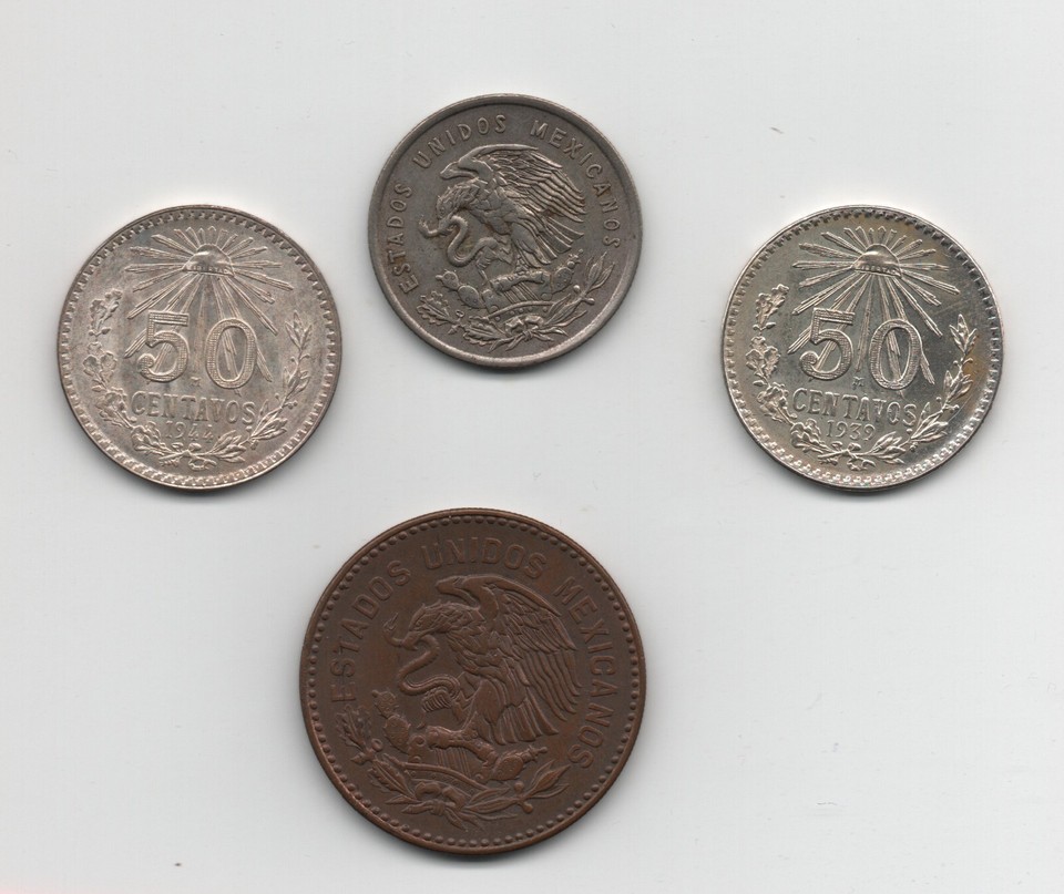 four-mexican-50-centavos-1939-1944-1950-1959-ebay
