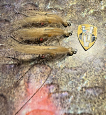 3 V Fly Size 6 Alphonse Flats Tan SS Shrimp Bonefish Saltwater Flies