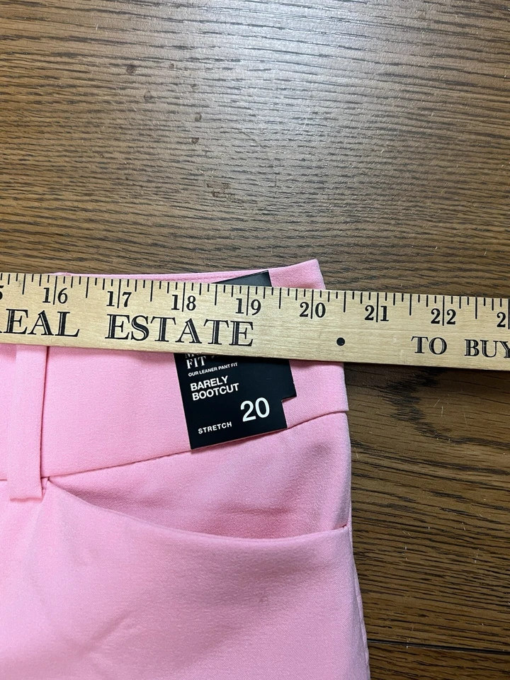 NY&C Pants Womens Stretch 7th Avenue Barely Boot Cut Pink Plus 20 NWT - Image 4 of 4