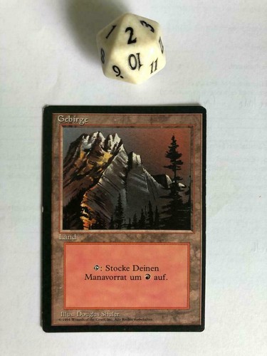 MTG MISPRINT MISCUT ERROR GERMAN BLACK BORDERED MOUNTAIN ART #B OFF CENTER - Picture 5 of 6