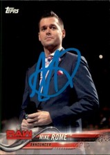 Mike Rome Signed 2018 Topps WWE Raw Card #60