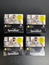 Lot Of 4 Speedball Fabric Ink Set 4pk Screen Printing Black Blue Red Yellow New