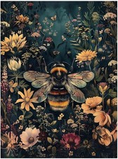 Bee Diamond Art Kit for Adults 12 x 16 Inch DIY Insect Painting Craft