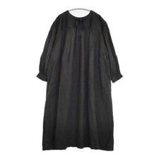 nest Robe Cotton moleskin x linen 2-way dress gathered dress black 6-0326M  