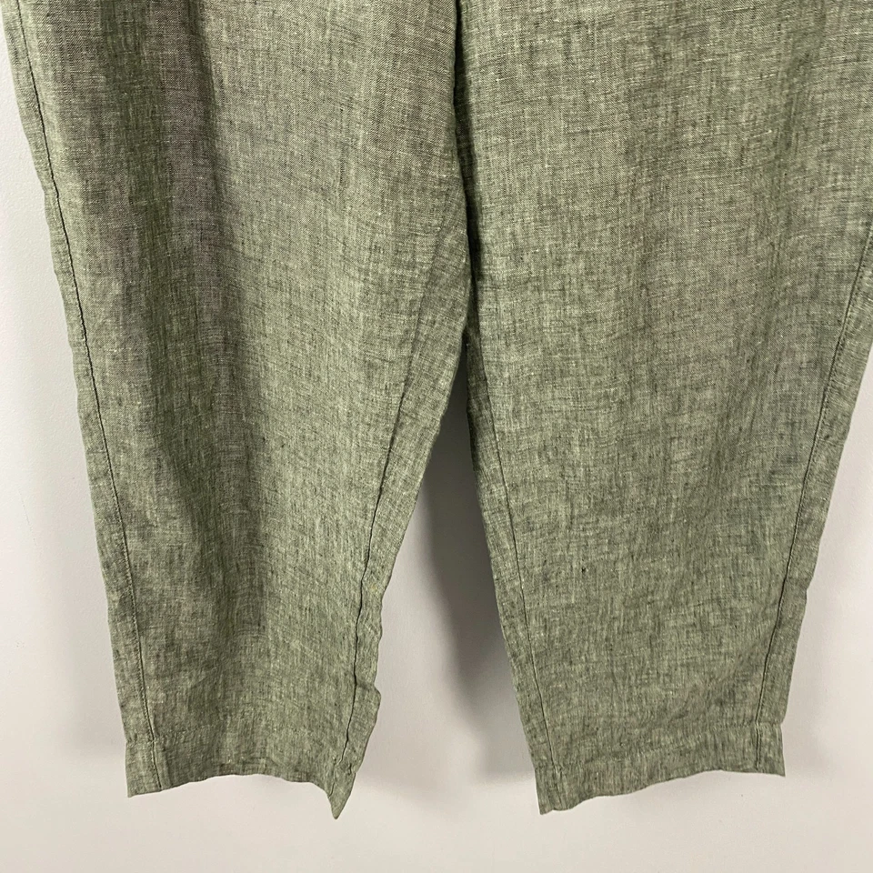 Athleta Voyager Linen Pants Size 8P Petite 25” Inseam Green 586941 - Image 3 of 4