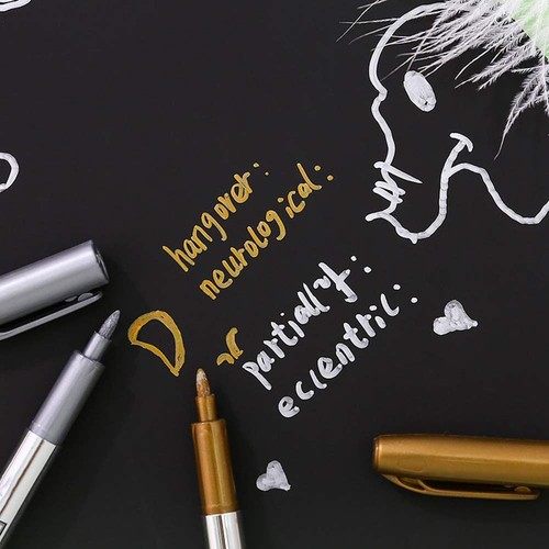 Metallic Marker Pens, Gold and Silver Metallic Permanent Markers for Artist I... - 第 3/6 張圖片