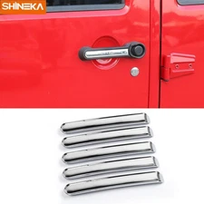 Chrome Exterior Door Handle Panel Decor Cap Shell for Jeep Wrangler JK 4Door 07+
