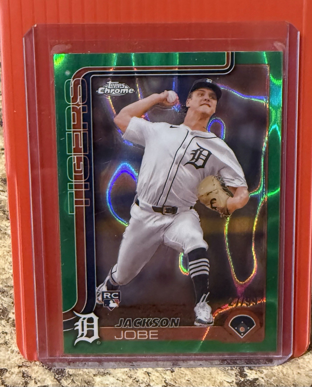 2025 Topps Chrome - Jackson Jobe #249 Green Lava Refractor /99 (RC)