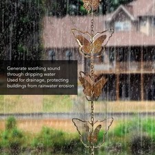 Rain Chain Metal Outdoor Decorative Downspout Hanging Drainage Ra SG