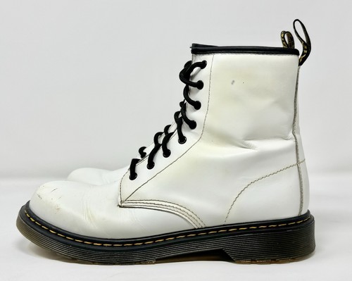 Women’s Dr. Martens 1460 8 Eye WhitenLeather Boots sz 7 - Foto 2 di 20