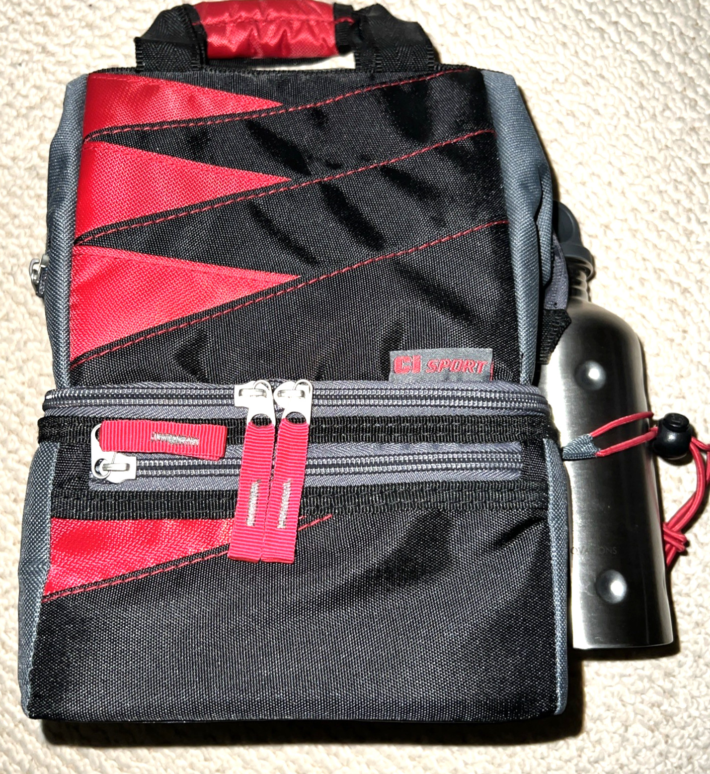 CI Sport Lunch Bag Insulated with Water Bottle Red and Black Brand New