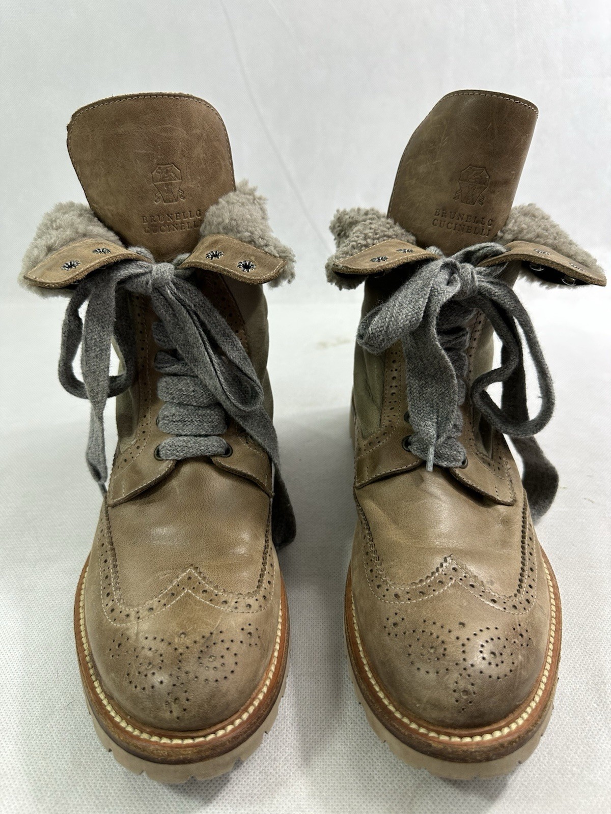 Brunello Cucinelli Shearling Lined Combat Boots w… - image 2