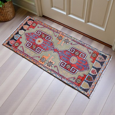 Oushak Rug, Vintage Rug, Turkish Rug, Handmade Rug, Door mat, Kitchen Rug, 2 x 4