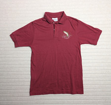 Vintage Hanes Polo Shirt Red Small Combed Cotton USA Made Fishing
