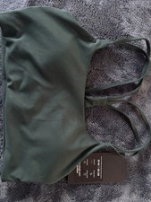 Fabletics Low Impact Sports Bra XXS Green Navy Sweat Wicking