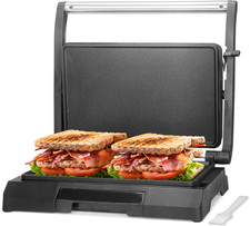 Mini Plancha Eléctrica Prensa Panini, 2 Rebanadas de Parrilla Panini Prensa Hacer Sándwiches