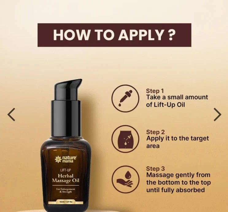Nature Mania Lift-Up Massage Oil Male Enhancer Pure & Natural | 50 ml free ship. - Image 3 of 4