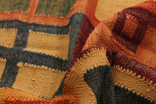 Vintage Hand Woven Turkish Carpet 4'1" x 6'1" Traditional Wool Kilim Rug - Picture 7 of 9